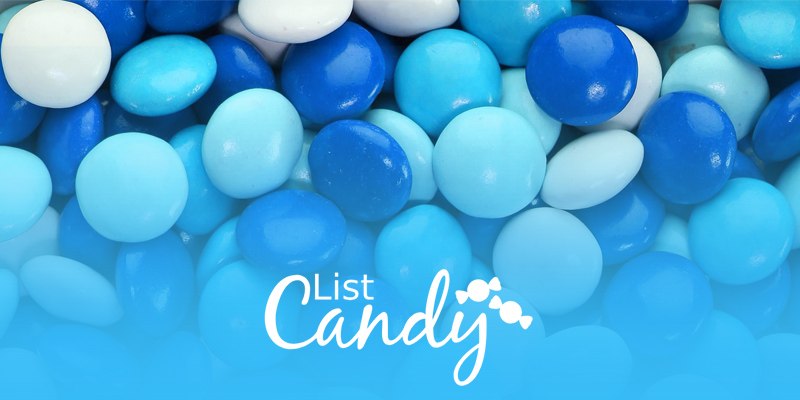 Image of chocolate candy with a colorful shiny blue hard coating